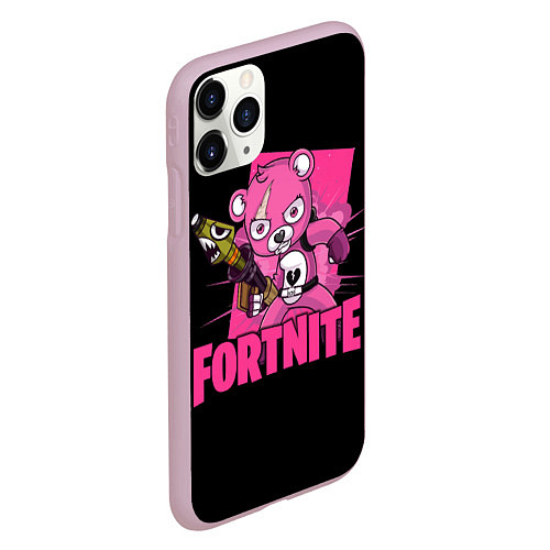 Чехол iPhone 11 Pro матовый Fortnite / 3D-Розовый – фото 2