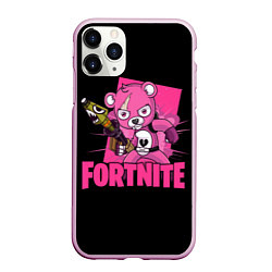 Чехол iPhone 11 Pro матовый Fortnite, цвет: 3D-розовый