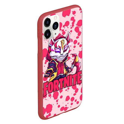 Чехол iPhone 11 Pro матовый Fortnite / 3D-Красный – фото 2