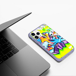 Чехол iPhone 11 Pro матовый Неоновая кислота, цвет: 3D-светло-сиреневый — фото 2