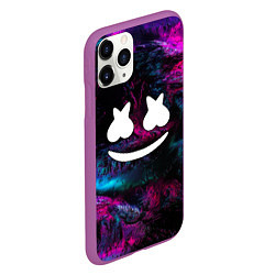 Чехол iPhone 11 Pro матовый Marshmello NEON, цвет: 3D-фиолетовый — фото 2
