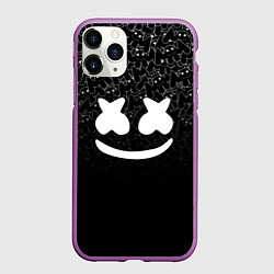 Чехол iPhone 11 Pro матовый Marshmello Black, цвет: 3D-фиолетовый