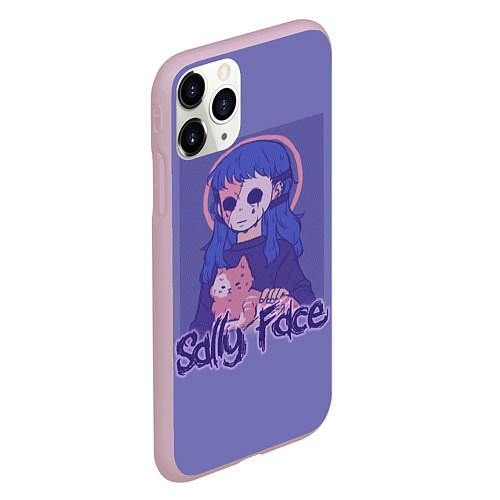 Чехол iPhone 11 Pro матовый Sally Face: Violet Halo / 3D-Розовый – фото 2