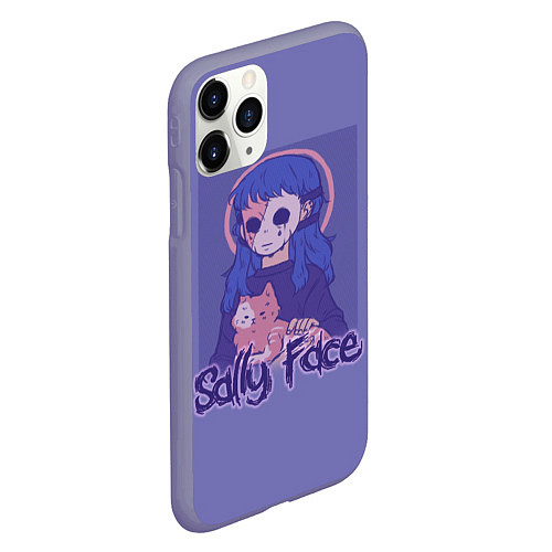 Чехол iPhone 11 Pro матовый Sally Face: Violet Halo / 3D-Серый – фото 2