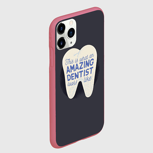 Чехол iPhone 11 Pro матовый Amazing Dentist / 3D-Малиновый – фото 2