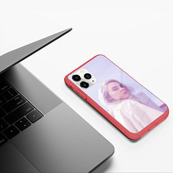 Чехол iPhone 11 Pro матовый Billie Eilish: Light Pink, цвет: 3D-красный — фото 2