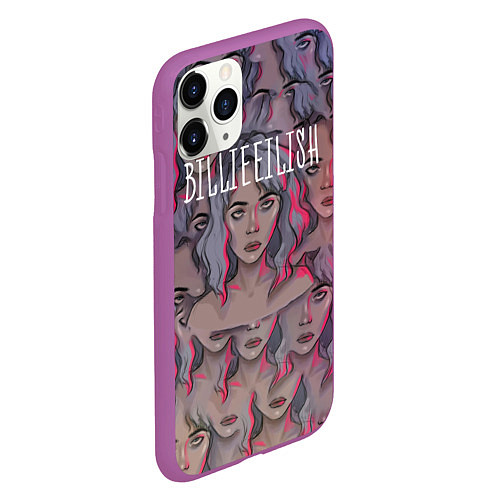 Чехол iPhone 11 Pro матовый Billie Eilish / 3D-Фиолетовый – фото 2