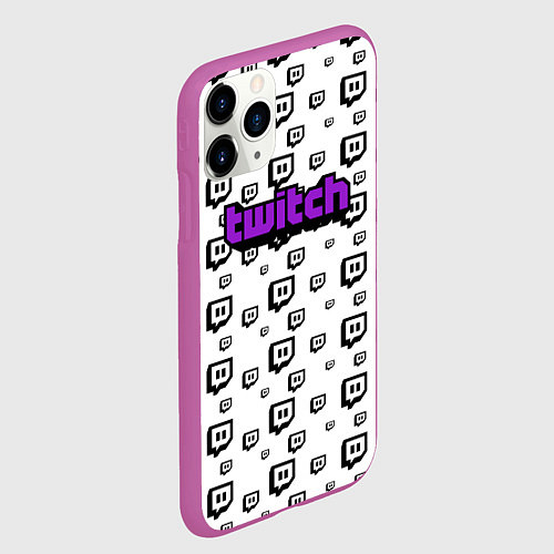 Чехол iPhone 11 Pro матовый Twitch Online / 3D-Фиолетовый – фото 2