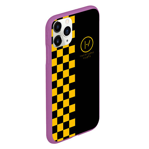 Чехол iPhone 11 Pro матовый 21 Pilots: Yellow Grid / 3D-Фиолетовый – фото 2