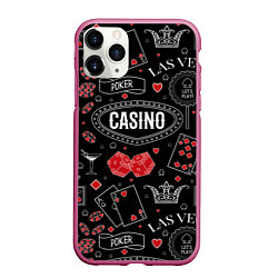 Чехол iPhone 11 Pro матовый Casino, цвет: 3D-малиновый