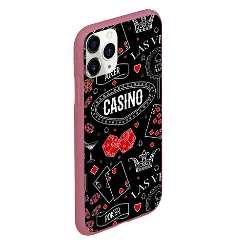 Чехол iPhone 11 Pro матовый Casino / 3D-Малиновый – фото 2