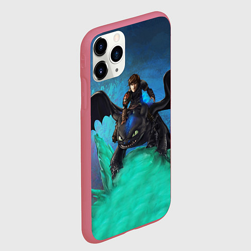 Чехол iPhone 11 Pro матовый Как приручить дракона / 3D-Малиновый – фото 2