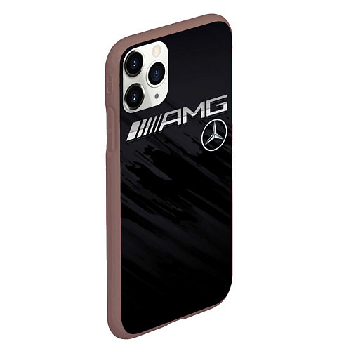 Чехол iPhone 11 Pro матовый Mercedes AMG / 3D-Коричневый – фото 2
