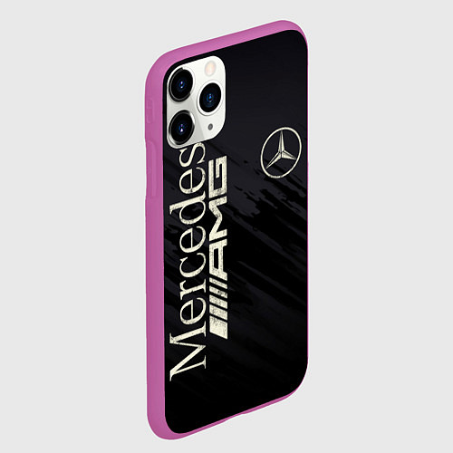 Чехол iPhone 11 Pro матовый Mercedes AMG: Black Edition / 3D-Фиолетовый – фото 2