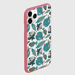 Чехол iPhone 11 Pro матовый Экзотическая рыба морей, цвет: 3D-малиновый — фото 2