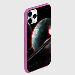 Чехол iPhone 11 Pro матовый Cosmos Glitch, цвет: 3D-фиолетовый — фото 2