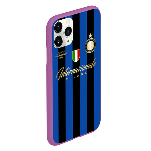 Чехол iPhone 11 Pro матовый Internazionale Milano / 3D-Фиолетовый – фото 2