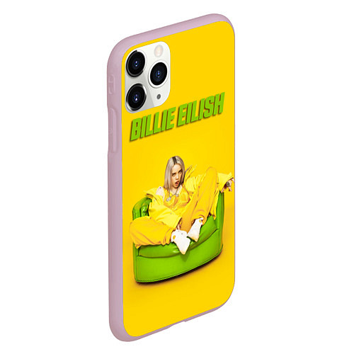 Чехол iPhone 11 Pro матовый Billie Eilish: Yellow Mood / 3D-Розовый – фото 2