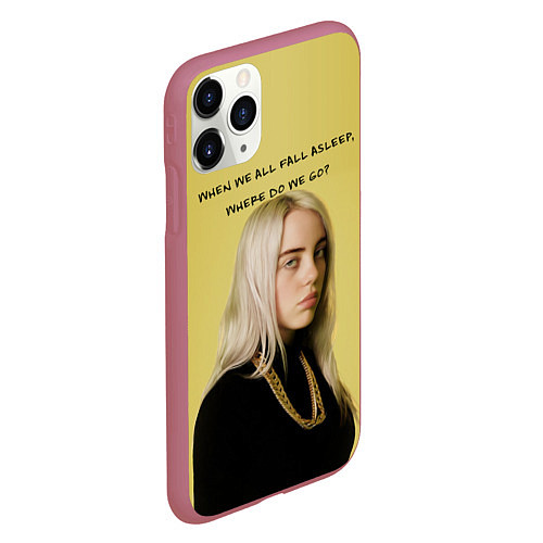 Чехол iPhone 11 Pro матовый Billie Eilish: Where Do We Go? / 3D-Малиновый – фото 2