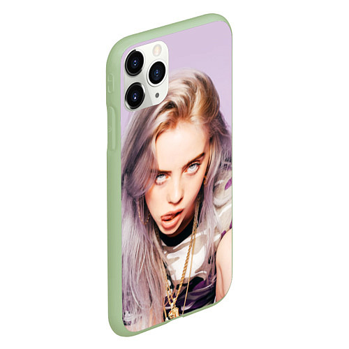 Чехол iPhone 11 Pro матовый Billie Eilish: Six Feet Under / 3D-Салатовый – фото 2