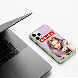 Чехол iPhone 11 Pro матовый Billie Eilish: Bored, цвет: 3D-салатовый — фото 2