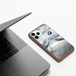Чехол iPhone 11 Pro матовый BMW - снежная вершина, цвет: 3D-коричневый — фото 2