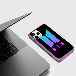 Чехол iPhone 11 Pro матовый BTS: Neon Night, цвет: 3D-фиолетовый — фото 2