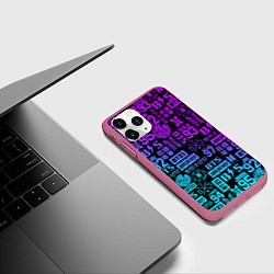 Чехол iPhone 11 Pro матовый BTS Logos, цвет: 3D-малиновый — фото 2