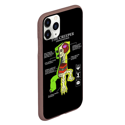 Чехол iPhone 11 Pro матовый The Creeper / 3D-Коричневый – фото 2