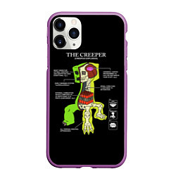 Чехол iPhone 11 Pro матовый The Creeper, цвет: 3D-фиолетовый