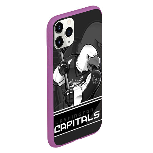 Чехол iPhone 11 Pro матовый Washington Capitals: Mono / 3D-Фиолетовый – фото 2