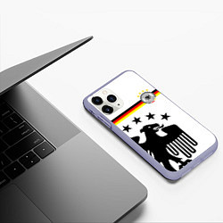 Чехол iPhone 11 Pro матовый Сборная Германии, цвет: 3D-светло-сиреневый — фото 2