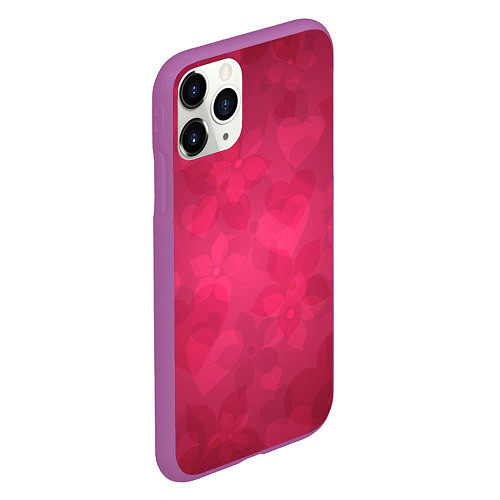 Чехол iPhone 11 Pro матовый Любовь и счастье / 3D-Фиолетовый – фото 2