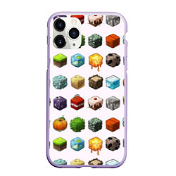 Чехол iPhone 11 Pro матовый Minecraft Cubes