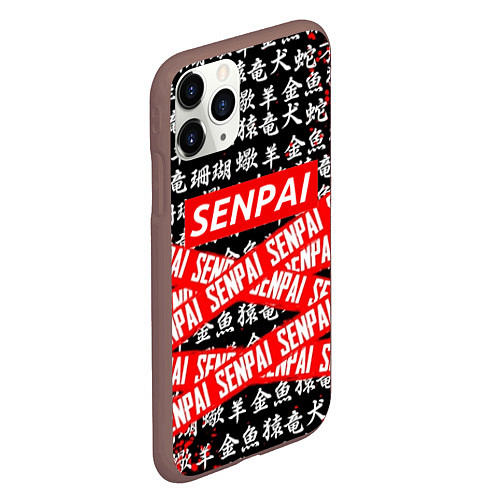 Чехол iPhone 11 Pro матовый SENPAI / 3D-Коричневый – фото 2