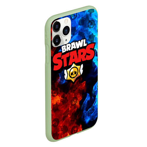 Чехол iPhone 11 Pro матовый BRAWL STARS / 3D-Салатовый – фото 2