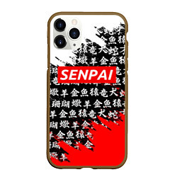 Чехол iPhone 11 Pro матовый SENPAI, цвет: 3D-коричневый