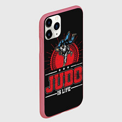 Чехол iPhone 11 Pro матовый Judo is life, цвет: 3D-малиновый — фото 2