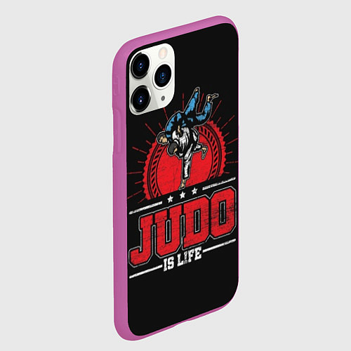 Чехол iPhone 11 Pro матовый Judo is life / 3D-Фиолетовый – фото 2