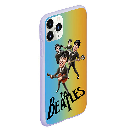 Чехол iPhone 11 Pro матовый The Beatles - world legend / 3D-Светло-сиреневый – фото 2
