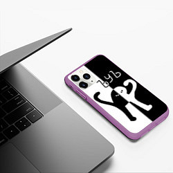 Чехол iPhone 11 Pro матовый ЪУЪ СЪУКА: ЧБ, цвет: 3D-фиолетовый — фото 2
