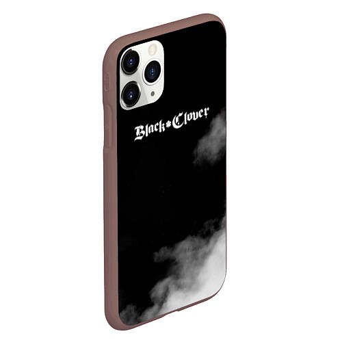 Чехол iPhone 11 Pro матовый Чёрный клевер / 3D-Коричневый – фото 2