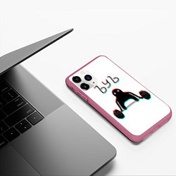 Чехол iPhone 11 Pro матовый ЪУЪ СЪУКА КАЧОК, цвет: 3D-малиновый — фото 2