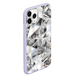 Чехол iPhone 11 Pro матовый Бриллиантовый блеск, цвет: 3D-светло-сиреневый — фото 2