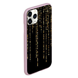 Чехол iPhone 11 Pro матовый Золотые мерцающие блестки, цвет: 3D-розовый — фото 2
