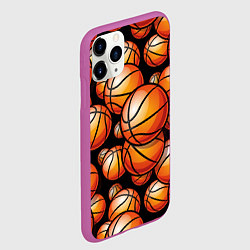 Чехол iPhone 11 Pro матовый Баскетбольные яркие мячи, цвет: 3D-фиолетовый — фото 2