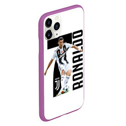 Чехол iPhone 11 Pro матовый Ronaldo the best, цвет: 3D-фиолетовый — фото 2
