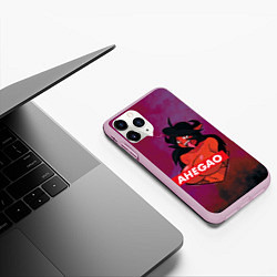 Чехол iPhone 11 Pro матовый Demon Ahegao, цвет: 3D-розовый — фото 2