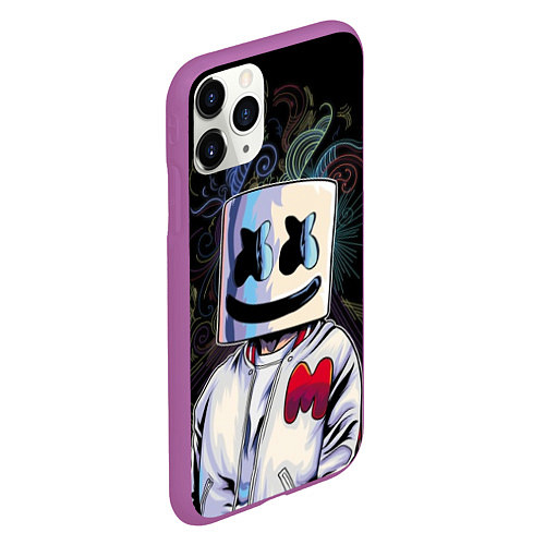 Чехол iPhone 11 Pro матовый Marshmello XXX / 3D-Фиолетовый – фото 2