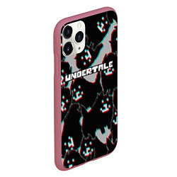 Чехол iPhone 11 Pro матовый Undertale, цвет: 3D-малиновый — фото 2
